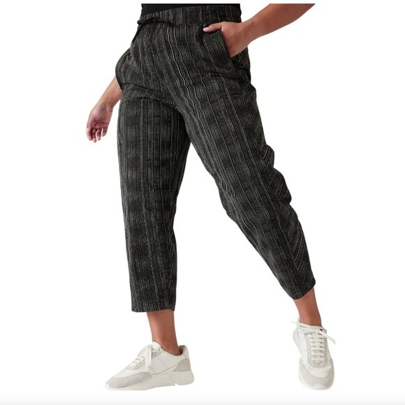 Size 22 (2X) - ATHLETA - Arrival Pant Amara Stripe Black White NEW no tag - Picture 1 of 4